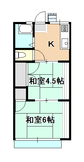 倉敷市西尾のアパートの間取り