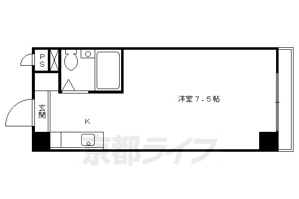 京都市伏見区津知橋町のマンションの間取り