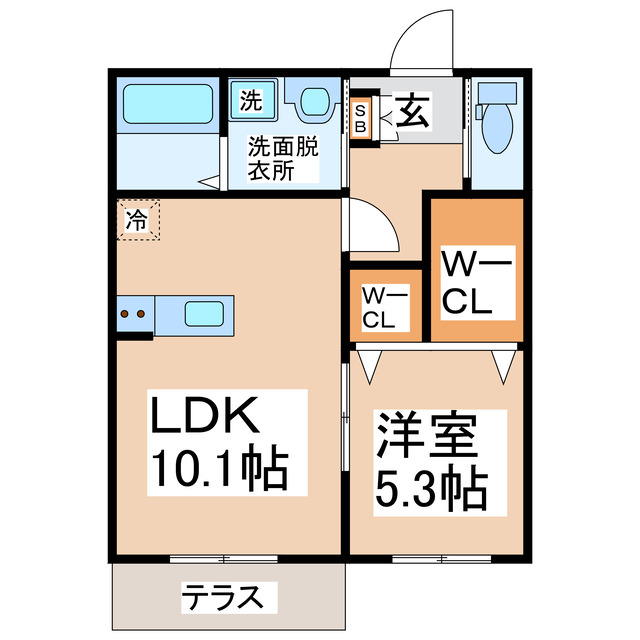 熊本市東区健軍のアパートの間取り