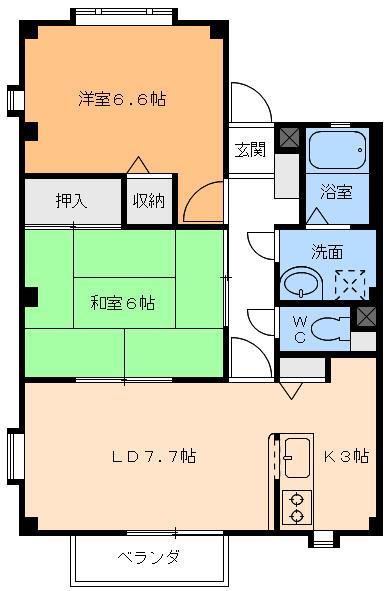 フォブールタウン石手白石Ａの間取り