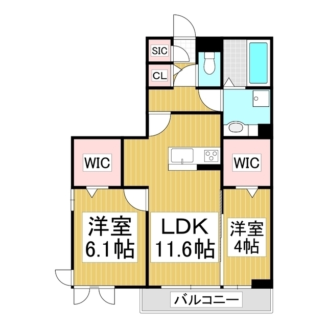 コンフォーティア中洲II　Ｂ棟の間取り