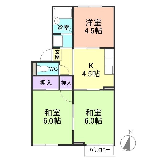 和歌山市毛見のアパートの間取り