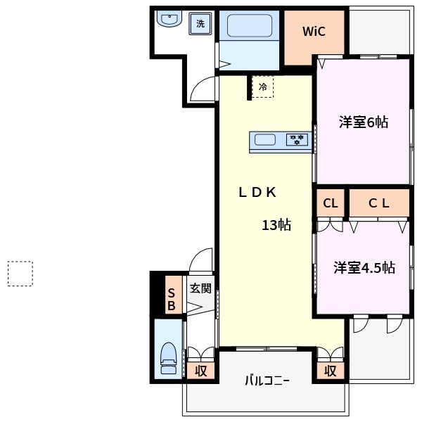 足立区日ノ出町のマンションの間取り