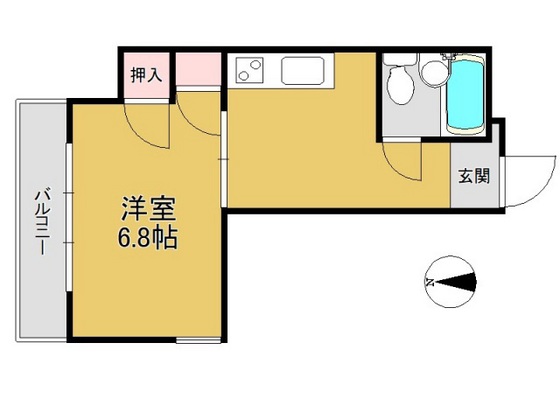 岡山市北区磨屋町のマンションの間取り