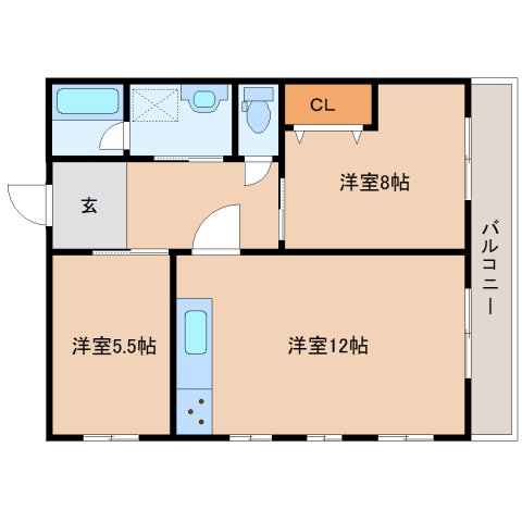 五條市今井町のマンションの間取り