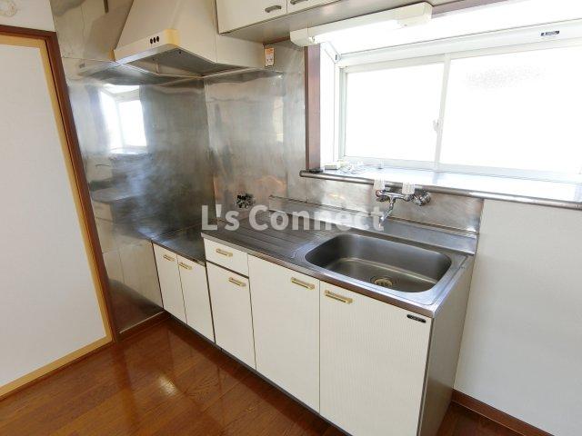 キッチン　２口ガスコンロ設置可能なキッチン。