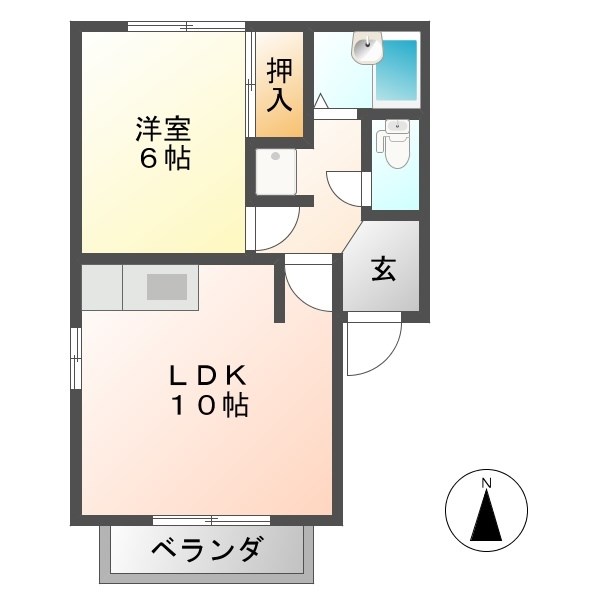 グリーンハイツ真正 Cの間取り