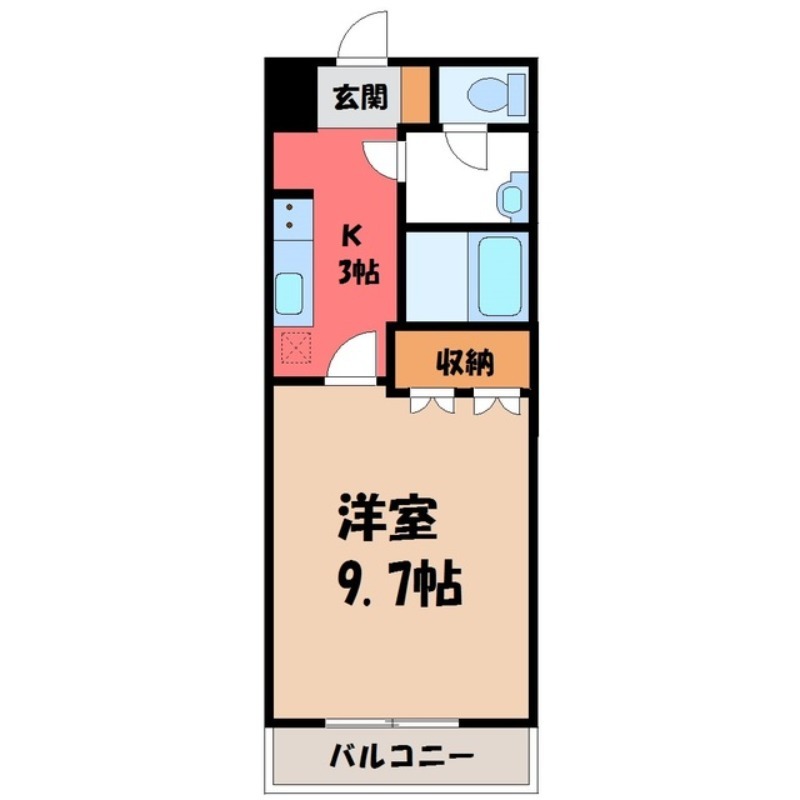 栃木市平井町のアパートの間取り