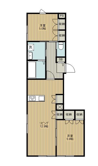 【狭山市富士見のマンションの間取り】