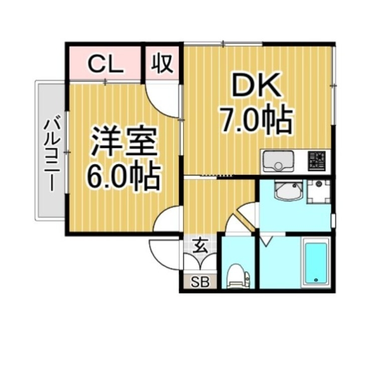 大野城市瑞穂町のアパートの間取り