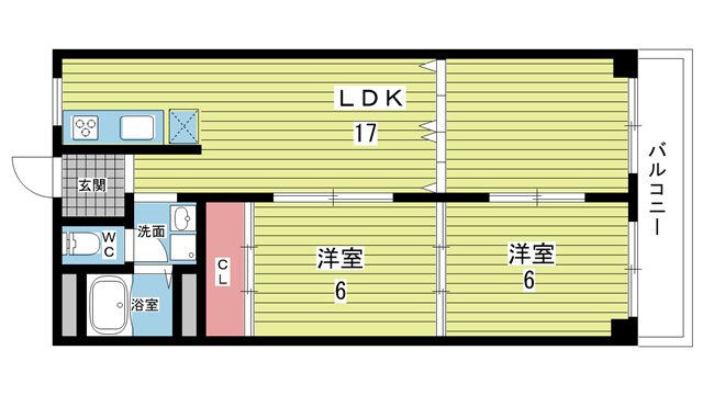 【豊中市赤阪のマンションの間取り】