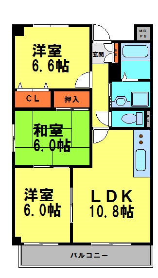 エーデル雲雀丘・三番館の間取り