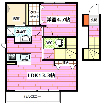 安芸郡府中町石井城のアパートの間取り