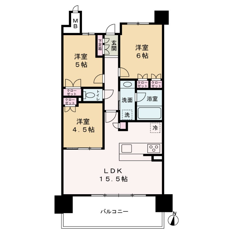 ロジュマンタワー梅田の間取り