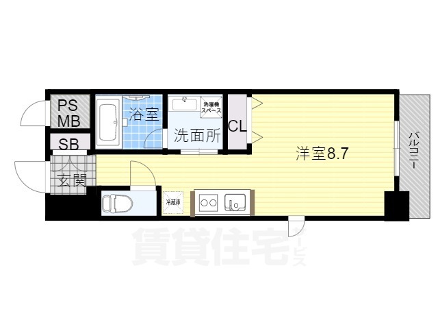 神戸市灘区記田町のマンションの間取り