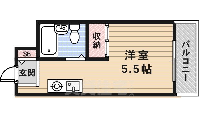 京都市右京区西院西高田町のマンションの間取り