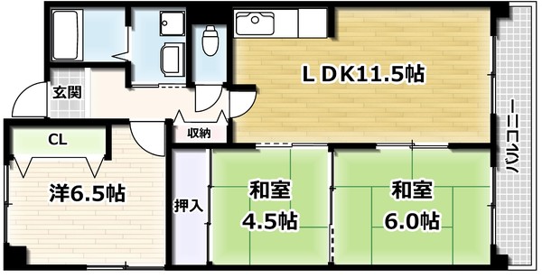 ラポート城陽の間取り