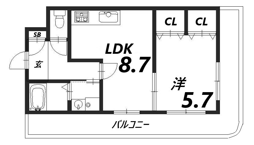 姫路市幸町のマンションの間取り