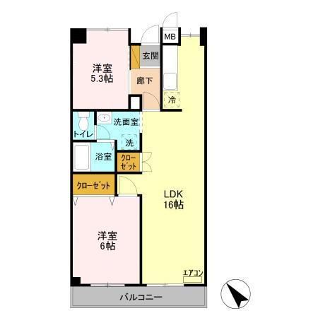 千葉市若葉区みつわ台のマンションの間取り