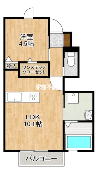 みやま市瀬高町下庄のアパートの間取り