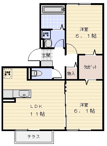 グリュック　III　A棟の間取り