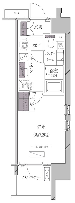 【港区海岸のマンションの間取り】