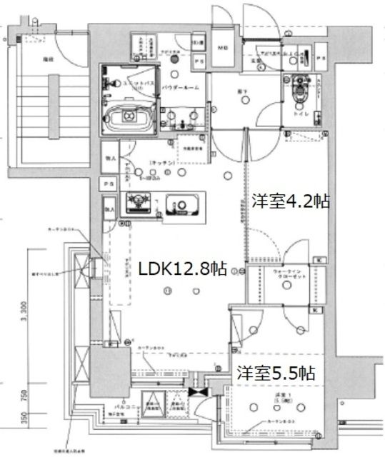 台東区蔵前のマンションの間取り