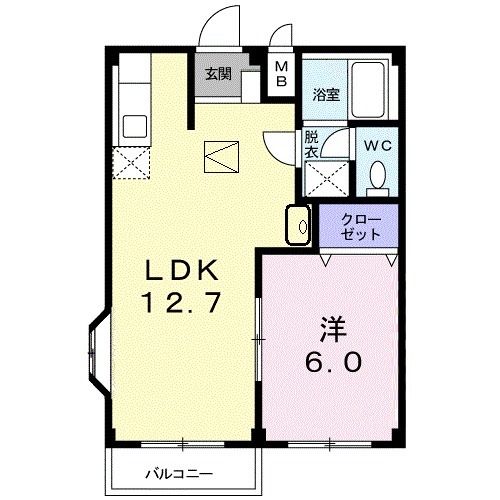 大垣市和合本町のアパートの間取り