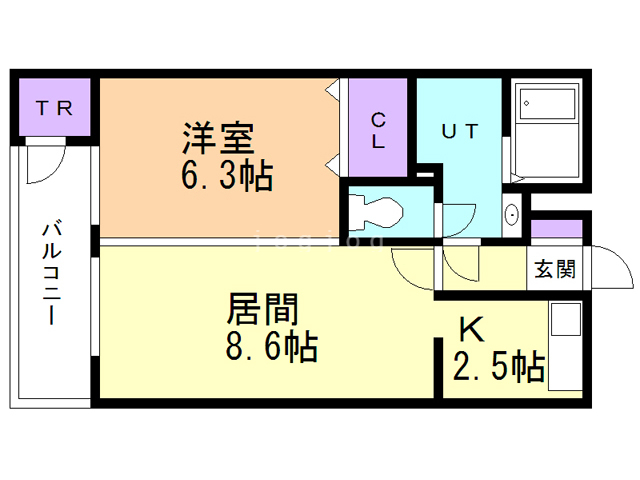 札幌市中央区北十二条西のマンションの間取り