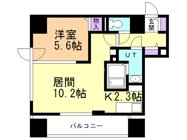 札幌市西区琴似二条のマンションの間取り