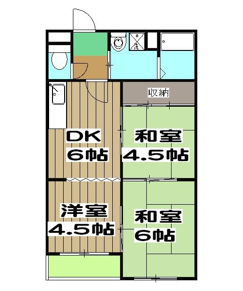 京都市右京区太秦多藪町のマンションの間取り