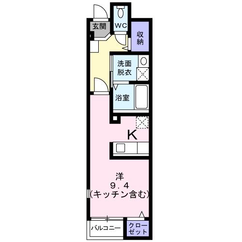 富山市太郎丸西町のアパートの間取り