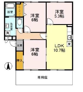 姫路市勝原区丁のアパートの間取り