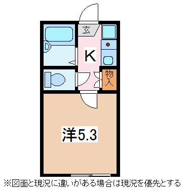 松本市渚のアパートの間取り