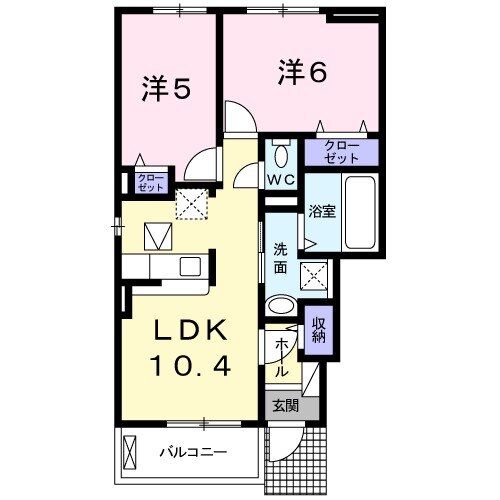 【下都賀郡壬生町通町のアパートの間取り】