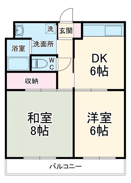 湖西市新居町中之郷のマンションの間取り