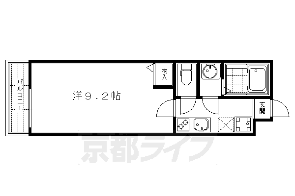 【京都市東山区唐戸鼻町のマンションの間取り】