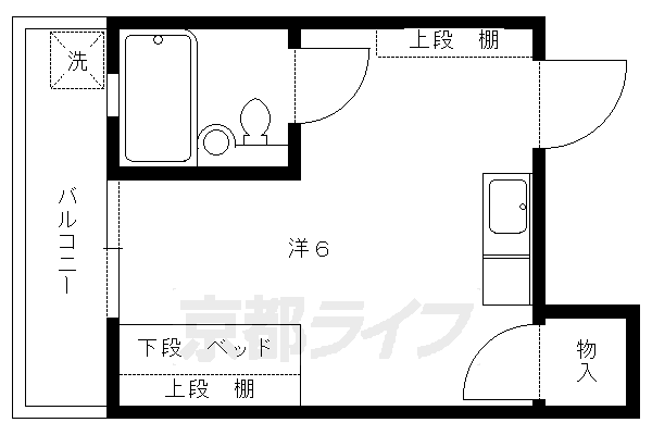 京都市北区紫野上柏野町のアパートの間取り