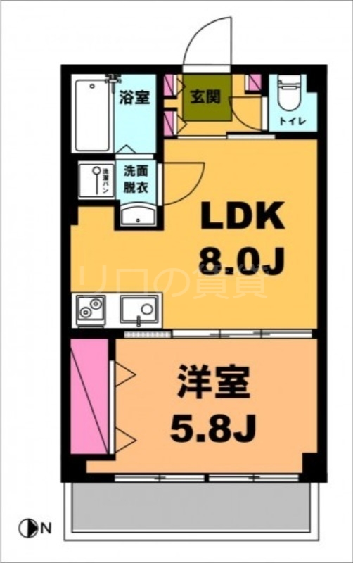 大田区多摩川のマンションの間取り