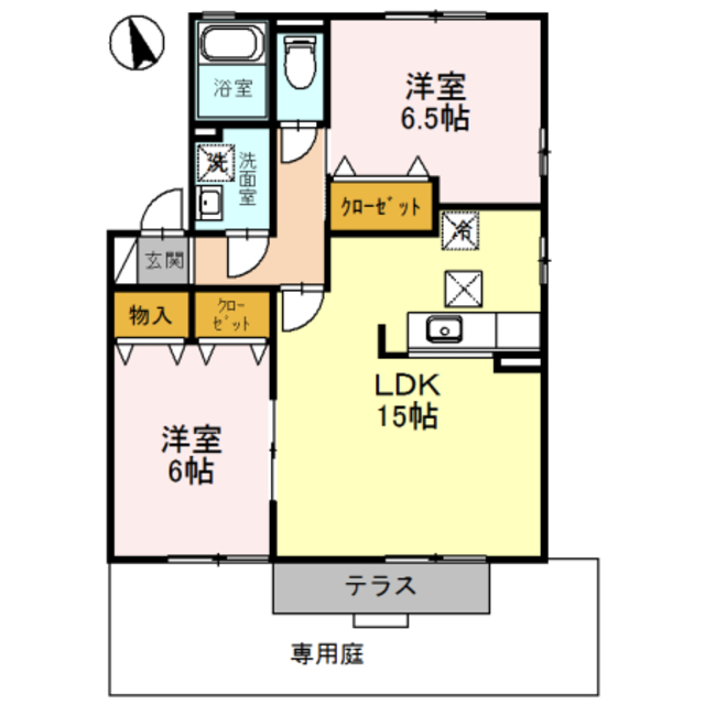 【神戸市垂水区五色山のアパートの間取り】