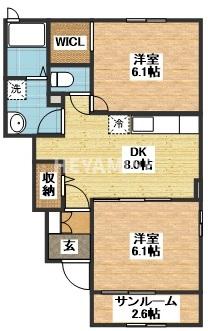 雲仙市吾妻町本村名のアパートの間取り