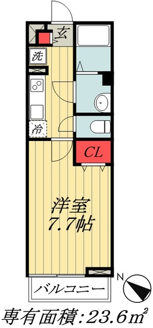 市川市関ケ島のマンションの間取り