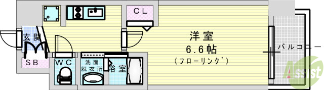 エステムコート新大阪14アイシーの間取り写真