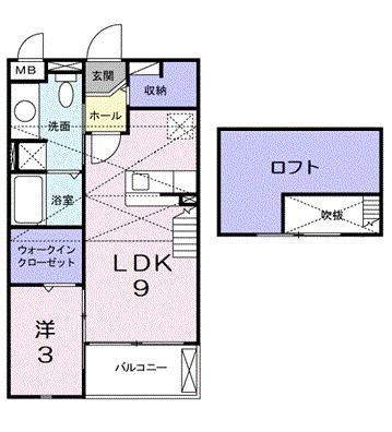 米原市下多良のアパートの間取り