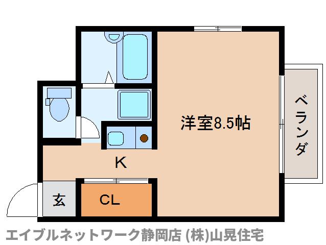 静岡県静岡市葵区馬場町（マンション）の賃貸物件の間取り