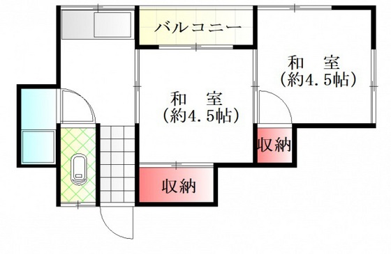 広島市南区堀越のアパートの間取り