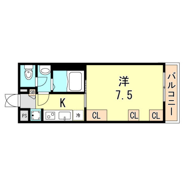 神戸市兵庫区駅南通のマンションの間取り