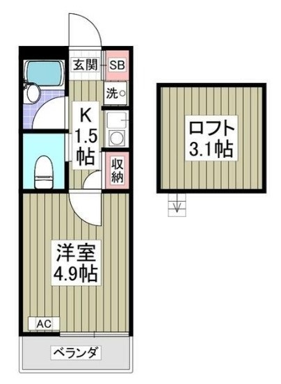 神奈川県川崎市麻生区高石２（アパート）の賃貸物件の間取り
