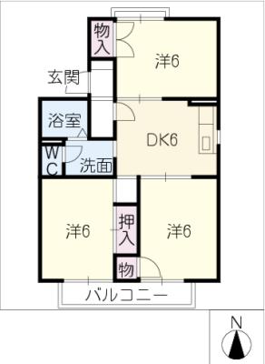 ジョイタウン三好ケ丘　Ｂ棟の間取り