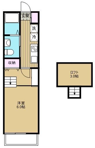 鶴ヶ島市大字藤金のアパートの間取り